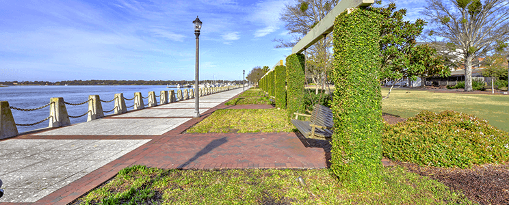 Walkway next to the bay at Ladys Island SC